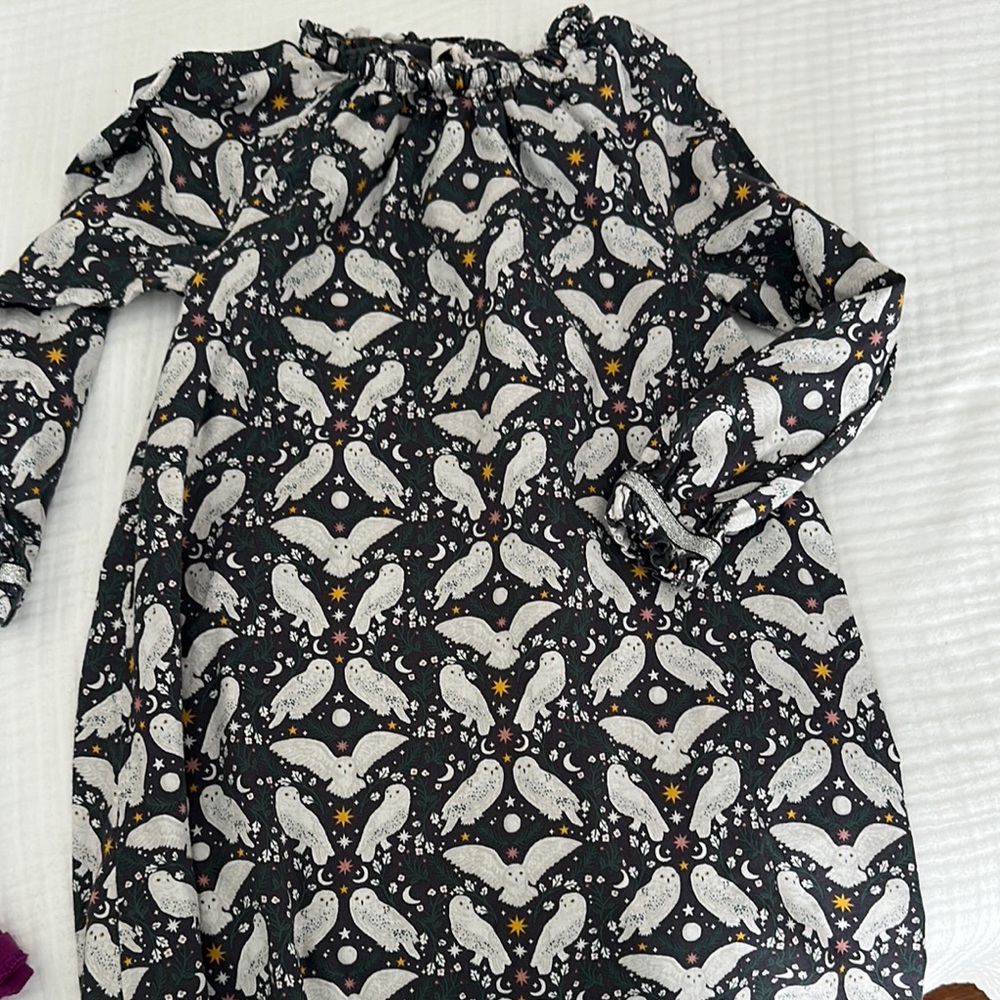 Mini Boden Black and White Bird Print Dress